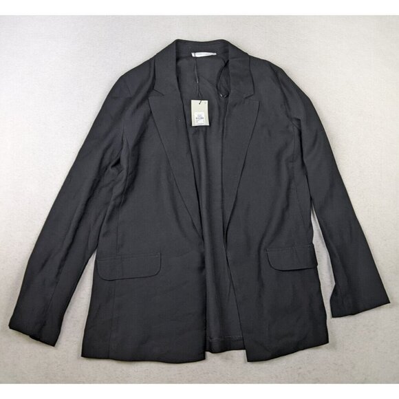 PRIMARK - WOMEN'S BLACK UNLINED OVERSIZED BLAZER JACKET - SIZE 6 - Picture 1 of 11